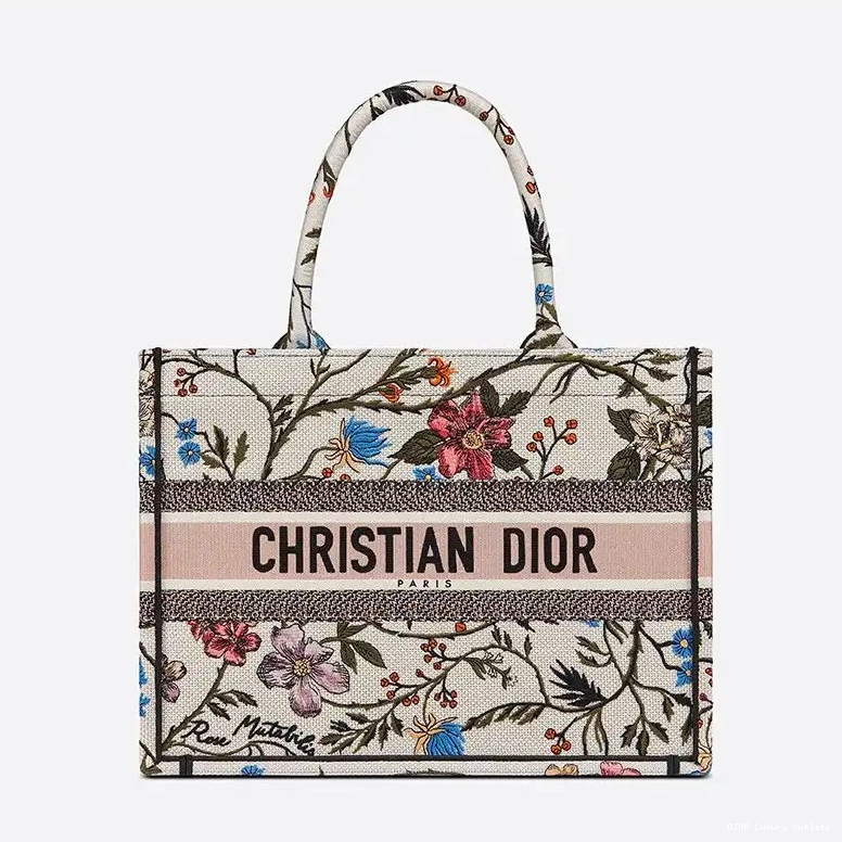 Cheap Canvas White Tote Motif Rosa Dior Book Mutabilis 0519 Luxury